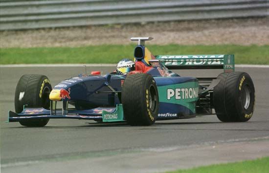 Alesi's natural driving style sometimes results in crowd-pleasing oversteer!